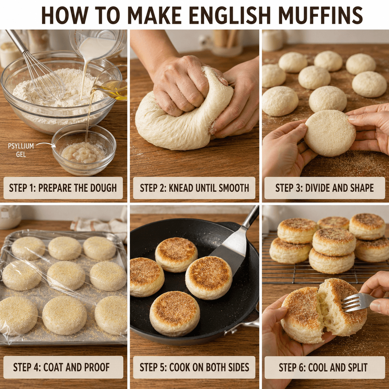 gf english muffins steps