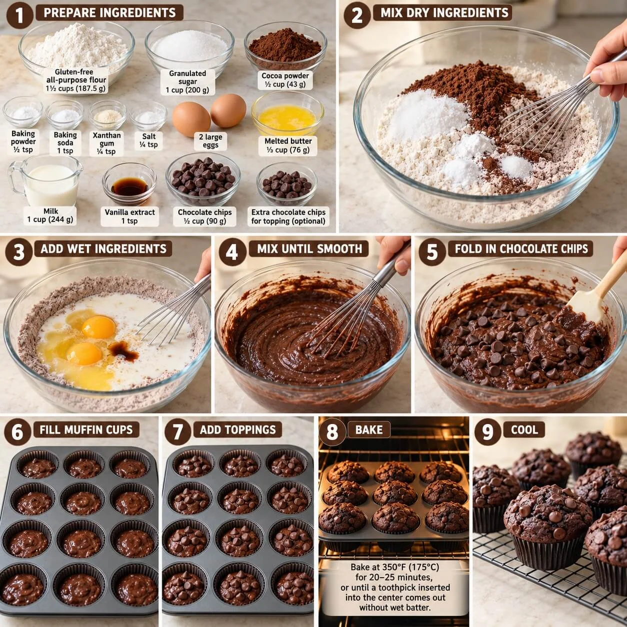 gluten free double chocolate muffins